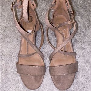 nude strappy heels